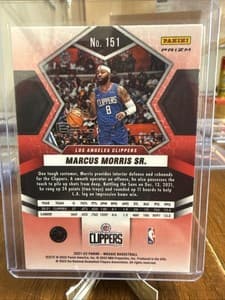 2021-22 Panini Mosaic - Marcus Morris #151 White Sparkle Mosaic Prizm view 2