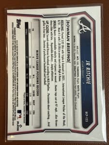 Topps 2026 Bowman Chrome JR Ritchie Red Reptilian /5 Braves view 2