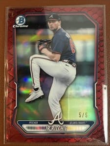 Topps 2026 Bowman Chrome JR Ritchie Red Reptilian /5 Braves view 1