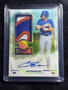 2025 Panini Boys of Summer Prospect Material PM-CBG Carson Benge Autographed /10 view 1