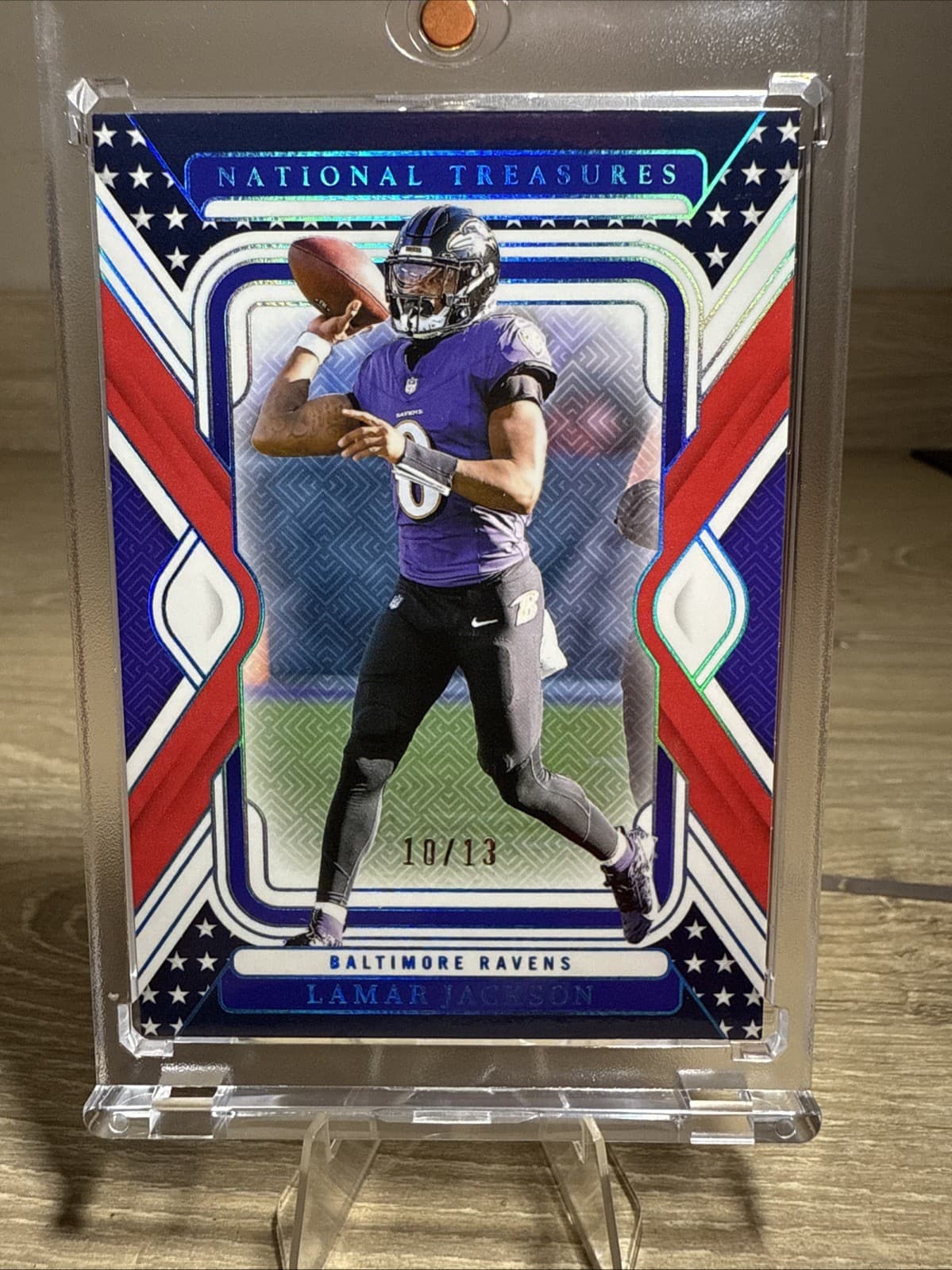 2024 Panini National Treasures Lamar Jackson /13 Ravens #7 SSP Color Match Rare