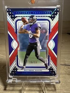 2024 Panini National Treasures Lamar Jackson /13 Ravens #7 SSP Color Match Rare view 1