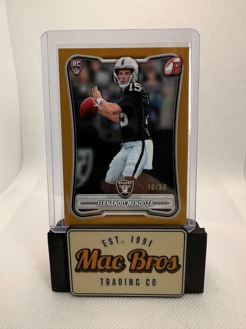 2026 Bowman Fernando Mendoza RC Rookie #101  Raiders True Gold Variation /50