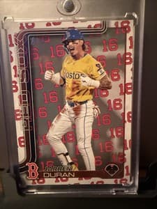 2025 Topps Series 2 - Player Number Variation Jarren Duran #587 /16 Rare Insert view 1
