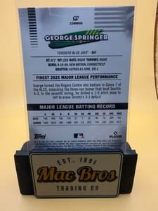 George Springer 2026 Topps Finest Mini-Diamond #97 MLB Blue Jays view 2