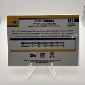 JUSTIN JEFFERSON 2025 Topps Chrome Football Leather Red Refractor /5 Vikings view 2