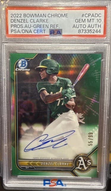 2022 Bowman Chrome - Top Prospect Autographs Denzel Clarke #CPA-DC Green /99