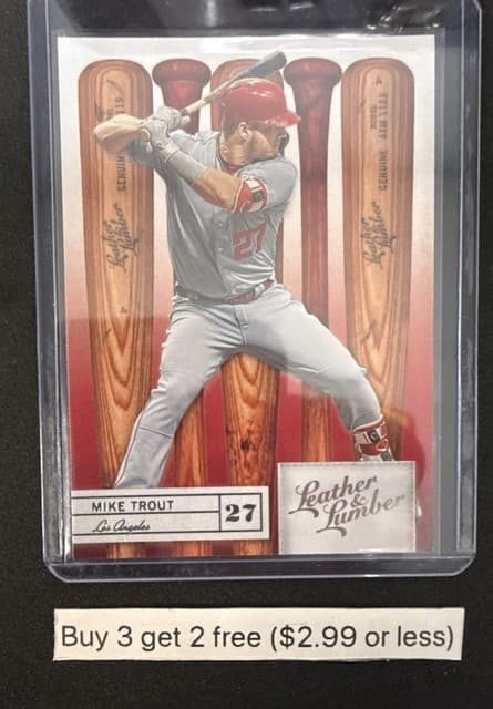 2019 Panini Leather & Lumber - Bats Mike Trout #70