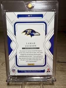 2024 Panini National Treasures Lamar Jackson /13 Ravens #7 SSP Color Match Rare view 2