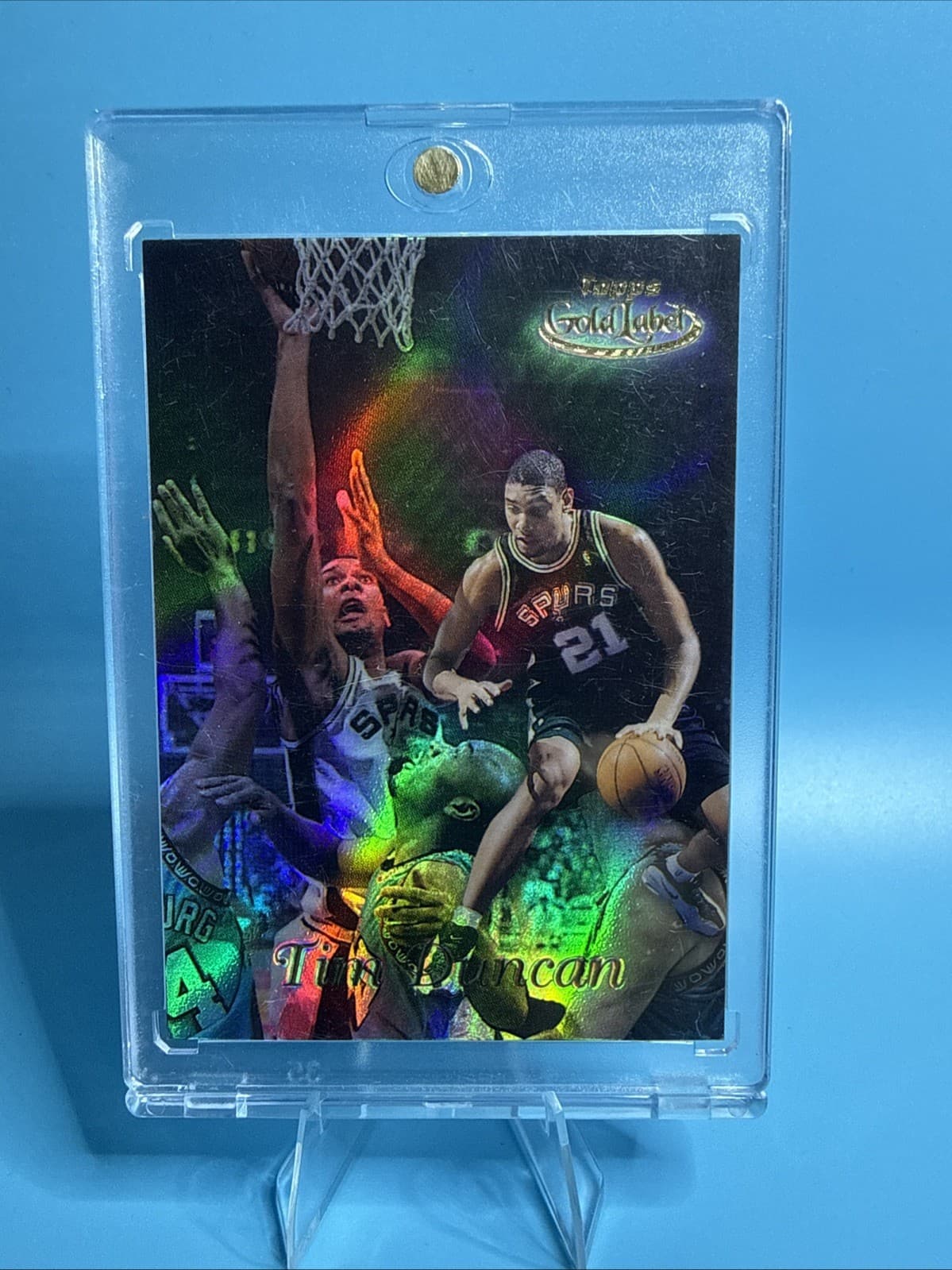 Tim Duncan RARE GOLD LABEL REFRACTOR INVESTMENT CARD San Antonio Spurs SP