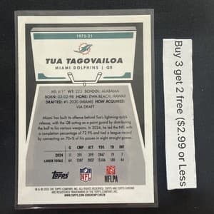 2025 TOPPS CHROME 1975 #21 TUA TAGOVAILOA DOLPHINS REFRACTOR NFL view 2