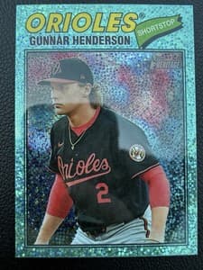 2026 Topps Heritage - Gunnar Henderson #287 Chrome Aqua Sparkle Refractor view 1