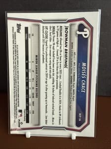 2026 Bowman Chrome Moises Chace Blue Shimmer Refractor /150 Phillies 1st #BCP-36 view 2