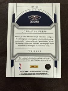 2023-24 Panini National Treasures - Rookie Patches Jordan Hawkins #151 /99 (MEM, view 2