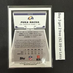 2025 Topps Chrome Puka Nacua #1975-19 Retro 1975 Throwback Insert - LA Rams view 2