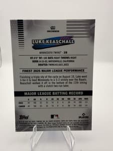 2026 Topps Finest Baseball #131 Luke Keaschall Uncommon view 2