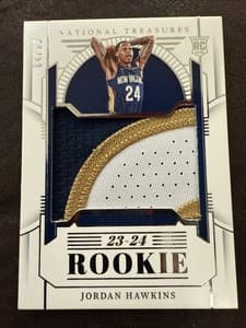 2023-24 Panini National Treasures - Rookie Patches Jordan Hawkins #151 /99 (MEM, view 1