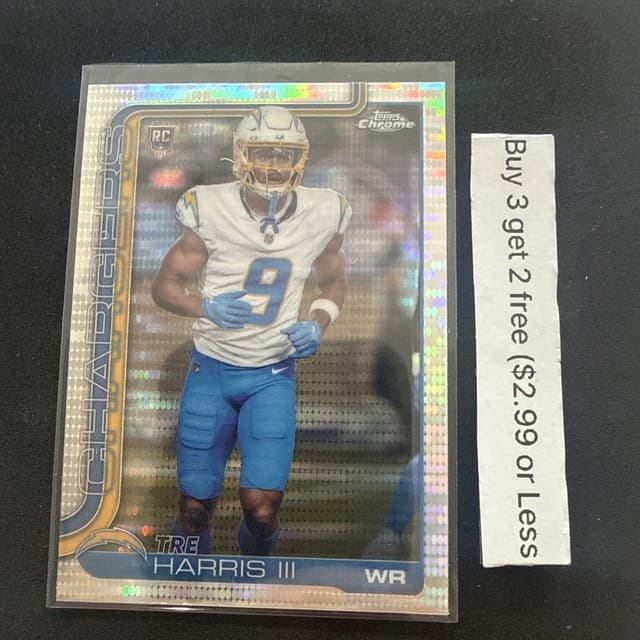 2025 Topps Chrome Pulsar Refractor #338 Tre Harris III LA Chargers Rookie RC