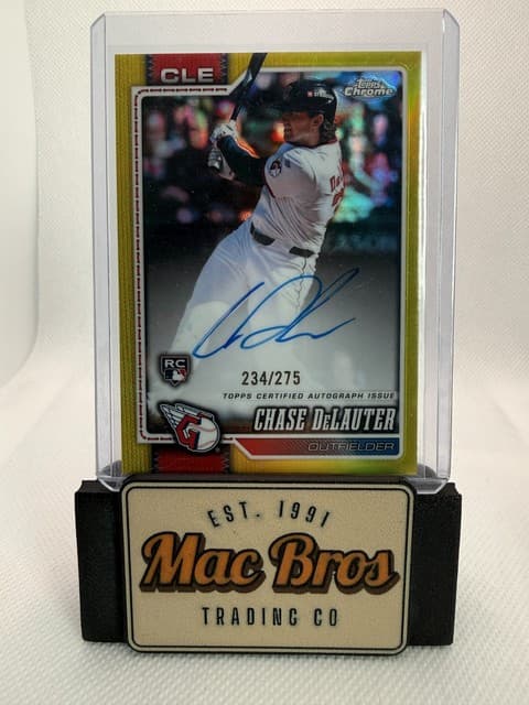 2026 Topps Chrome Chase DeLauter RC Auto RA-CD True Yellow Refractor /275