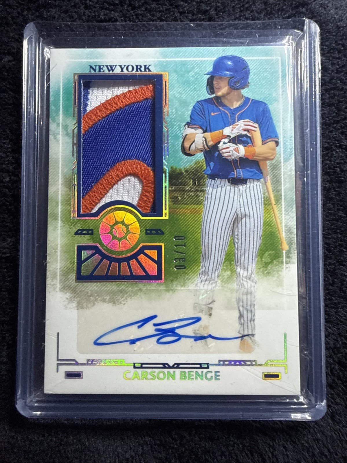 2025 Panini Boys of Summer Prospect Material PM-CBG Carson Benge Autographed /10
