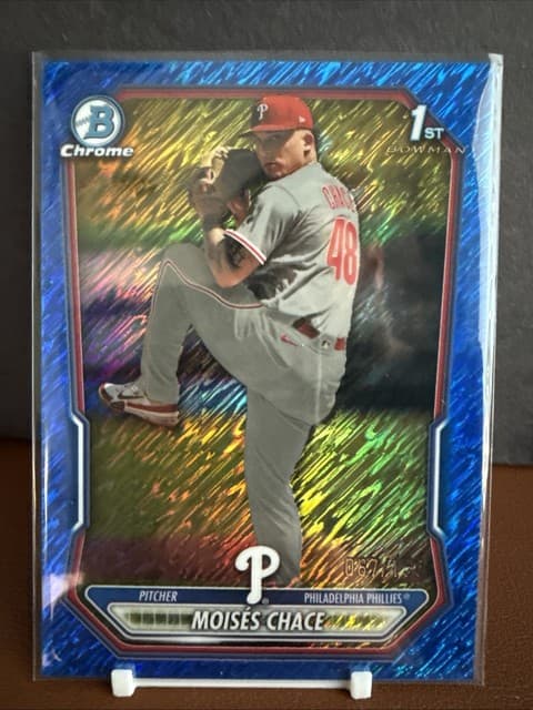 2026 Bowman Chrome Moises Chace Blue Shimmer Refractor /150 Phillies 1st #BCP-36